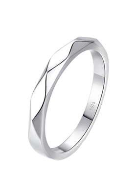 纯银戒指男闭口开口可选经典素圈