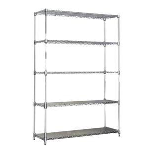 乐昊厨房置物架不锈钢色仓储货架落地多层可调节收纳储物阳台花架