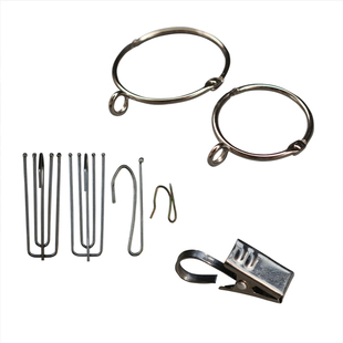 窗帘扣环活扣开口环罗马杆挂环吊环金属铁圈圈带夹子挂钩配件老式