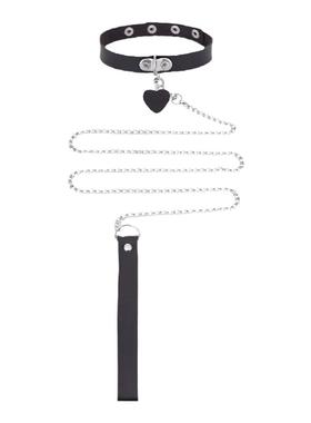黑色爱心吊坠项链女项圈锁骨链颈带 可刻字定制