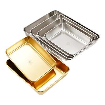 加厚316不锈钢方盘凉菜盘托盘