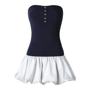 CSFC 运动芭蕾机能抹胸蓬蓬裙小众设计师品牌黑色连衣裙短裙夏