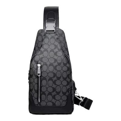 CavidKevin欧美男包胸包潮牌格子纹休闲韩版斜挎包商务单肩包背包