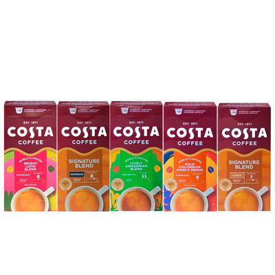 原装进口COSTA咖世家胶囊咖啡50粒套餐(适用雀巢NESPRESSO咖啡机