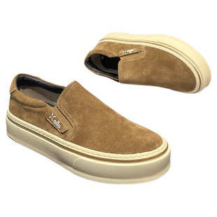 低帮翻毛牛皮一脚蹬板鞋懒人复古休闲小众2025秋季新款日系男鞋子