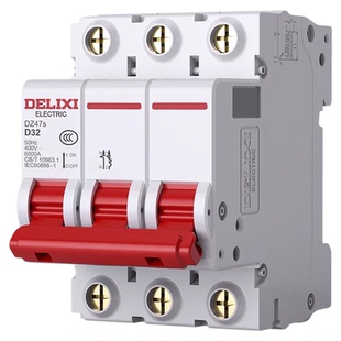 德力西4P空气开关D型2P32a断路器40a三相电3P空开63a小型电闸1P20