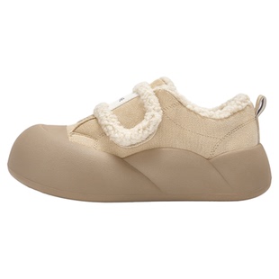 达芙妮加绒雪地靴女2025秋冬新款鞋子大头保暖棉鞋厚底毛毛小白鞋