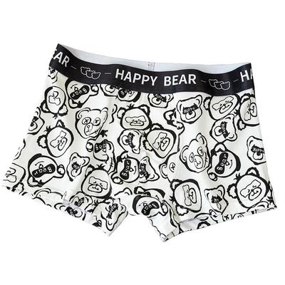 小熊可爱印花平角裤因尼露纯棉男