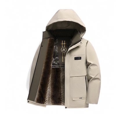 冬季新款加绒加厚棉衣爸爸装棉服