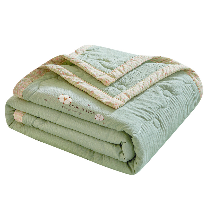 一默夏被纯棉全棉填充A类水洗棉新疆棉花夏被被子被芯可机洗纯色