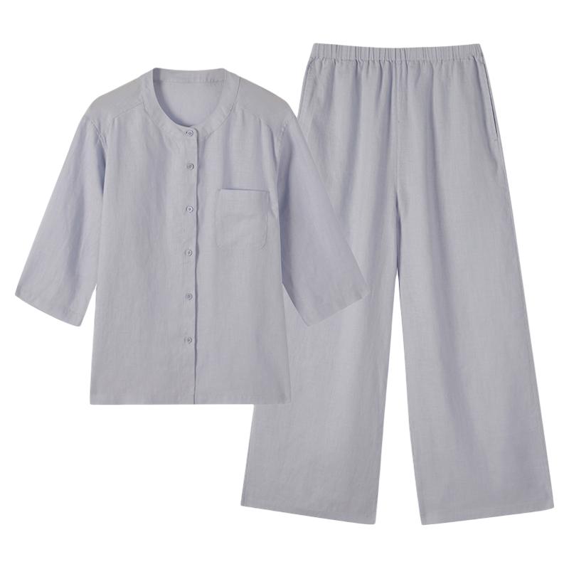 女士居家服纯汉麻吸汗透气抑菌