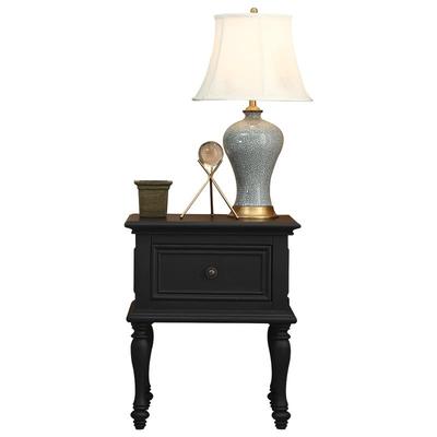 美式黑色实木床头柜边几柜角几