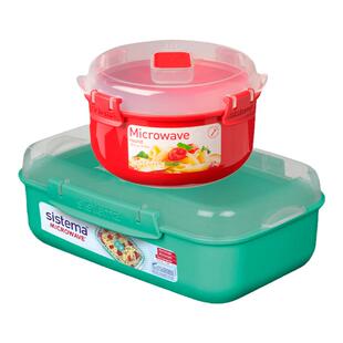 sistema微波炉专用保鲜盒子加热盒饭碗圆形面条碗塑料蒸盒用品具