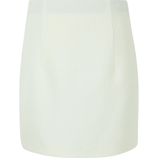 【折扣】YCH 女纹理羊毛混纺迷你白色半身裙
