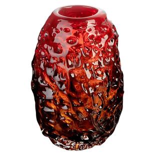 红红火火轻奢手工琉璃花瓶客厅玄关鲜花绿植仿真花艺摆件家居装饰