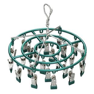 袜子晾衣架家用挂衣不锈钢多夹子婴儿防风凉内衣多功能晒袜子神器