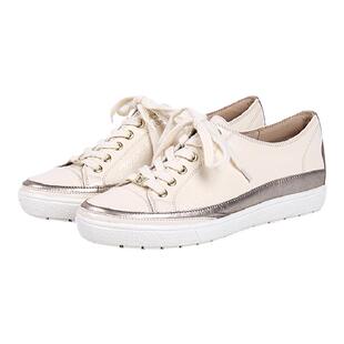 德国CAPRICE凯蝴蝶女鞋金边学院风系带小白鞋厚底休闲鞋板鞋23694