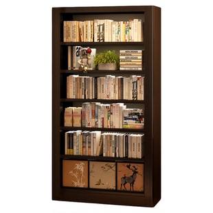 家用书架包安装中古风立式铁皮书柜客厅靠墙落地式分层收纳置物架