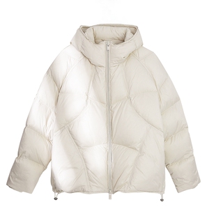 高充绒量男士羽绒服连帽短款面包服冬季潮流加厚泡芙外套男女同款