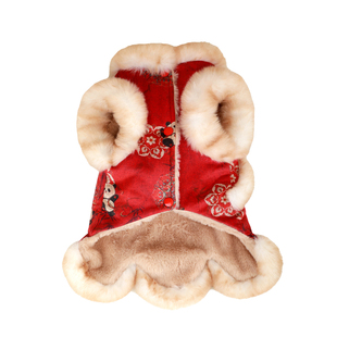 狗狗猫咪唐装衣汉服冬季加绒保暖宠物泰迪博美比熊过新年中式国风