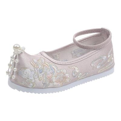 春秋女童汉服鞋子古风唐装绣花鞋