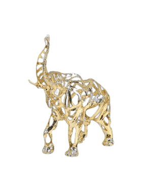 北欧金色镂空狮子马动物雕塑摆件