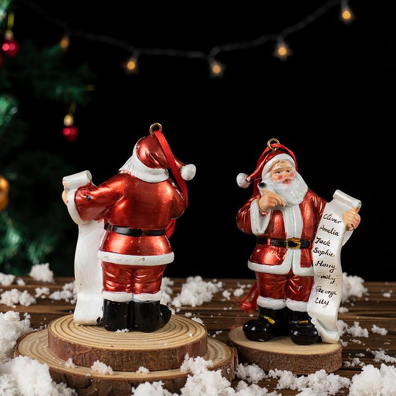跨境新品圣诞老人圣诞树装饰挂件场景家居圣诞节树脂摆件布置挂饰