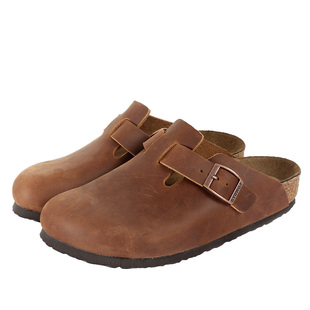 东园物作DYOWOZ2023年博肯外穿拖鞋半包复古牛皮软木女鞋Boston系