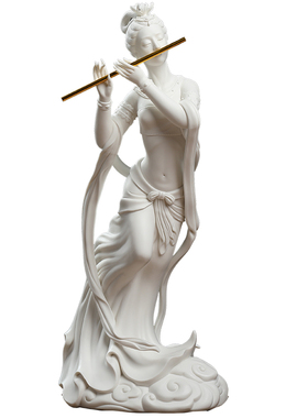 戴玉堂陶瓷摆件《天籁之音》德化白瓷飞天客厅玄关工艺品家居饰品