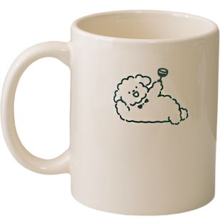 气泡招待所'原创简笔画举杯小狗陶瓷马克杯咖啡杯牛奶杯泡茶杯子