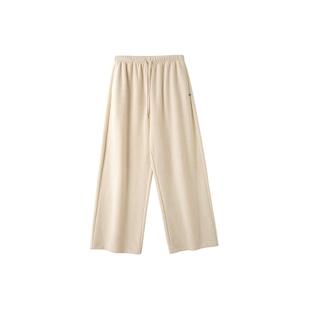 时然大码加绒休闲裤微胖mm冬季女装阔腿裤保暖加厚裤子高腰直筒裤