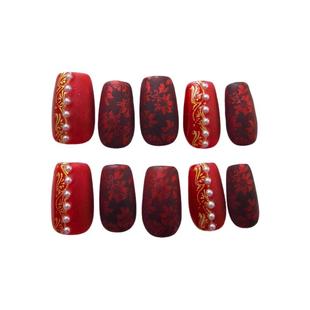 【岁岁安澜】MUSSIE NAIL新年红中式国风轻奢高级手工短款穿戴甲