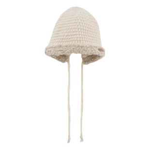 儿童帽子秋冬季女孩日系毛绒防风保暖亲子韩版针织盆帽护耳带内衬