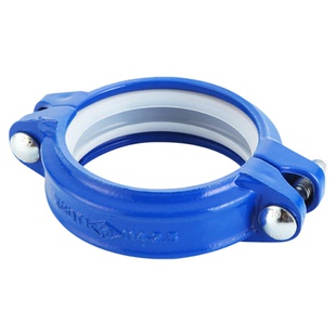 沟槽卡箍式接头蓝色钢卡给水管道消防镀锌管抱箍卡子胶圈螺栓配件