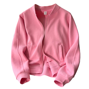 立领卫衣外套女2024新款春秋时尚宽松薄款拉链运动棒球服长袖开衫