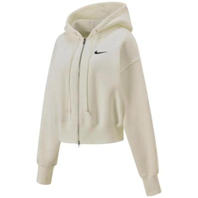 【自营】Nike耐克女子宽松短款全长拉链开襟加绒连帽衫HJ0941-133