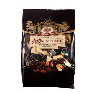 俄罗斯进口芭味富牌扁桃仁黑巧克力威化松露糖果夹心果仁零食200g