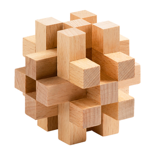 十四根鲁班锁孔明锁榉木儿童成人智力玩具入门地狱级难度全套礼盒