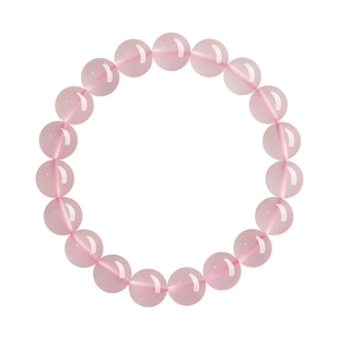 庆祥泰天然冰种马粉水晶手链女官方旗舰店串珠招桃花玉石粉色手串