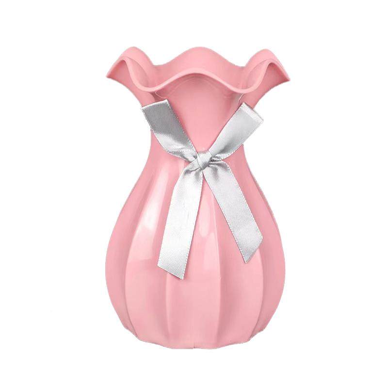 藤编铁艺木质仿陶瓷塑料桌面花瓶