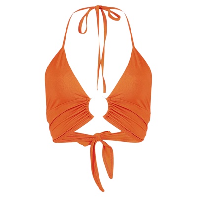 Solid color slim ring open back纯色修身挂脖圆环绑带露背内搭