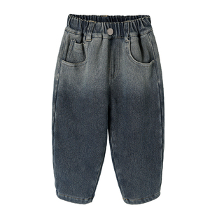 女童裤子童装秋冬季新款中小儿童潮流牛仔裤子水洗透气长裤直筒裤