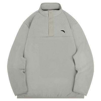 安踏儿童抓绒卫衣男童立领套头衫