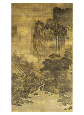 萧照秋山红树图国画驿墨阁