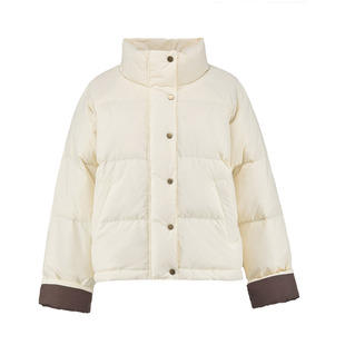 2025巨好看羽绒服女冬短款立领小个子加厚宽松白鸭绒保暖面包服