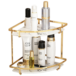 卫生间置物架浴室化妆品桌面台面洗漱台架子洗手间三角轻奢收纳架