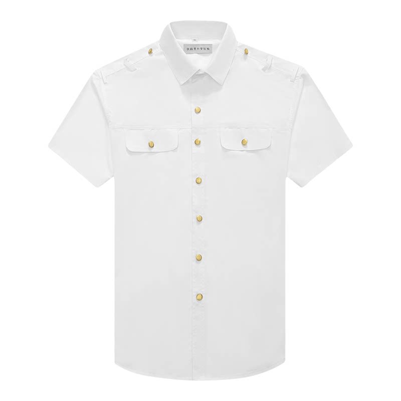 新款铁路男士白色衬衫工作服制服铁路路服衬衫夏季长短袖免烫工装