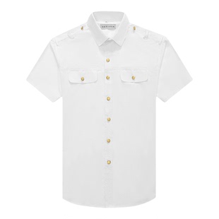 新款铁路男士白色衬衫工作服制服铁路路服衬衫夏季长短袖免烫工装