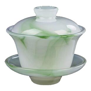 水墨琉璃茶具加厚防烫高档茶具套装茶杯现代简功夫茶具琉璃盖碗