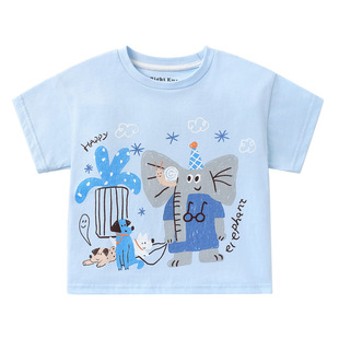 右欧童装儿童短袖T恤2026新款春夏抑菌半袖上衣男童宝宝凉感夏装